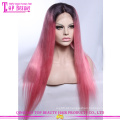 Peruca rosa na moda por atacado perucas peruca dianteira rosa cabelo humano